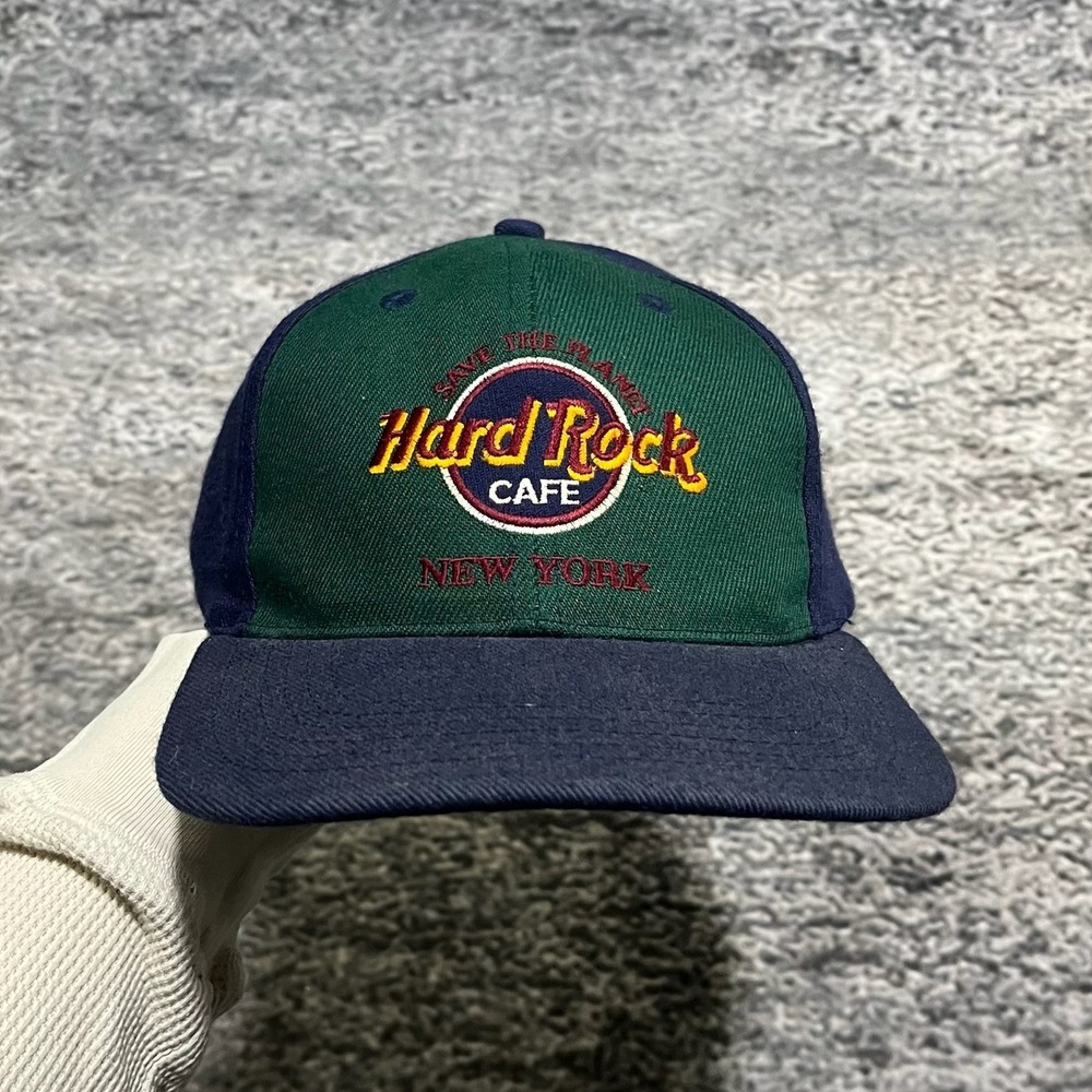 Vintage Hard Rock Cafe New York Snapback Hat Embroidered 90s Adjustable‎ Cap
